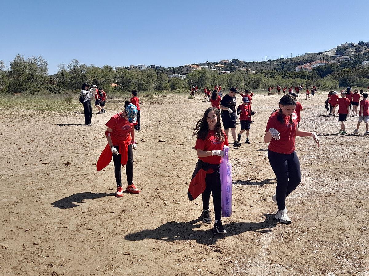 Ο Ελληνικός Ερυθρός Σταυρός διοργάνωσε μεγάλη περιβαλλοντική δράση με συμμετοχή 200 μαθητών σε Π. Φάληρο και Λαύριο