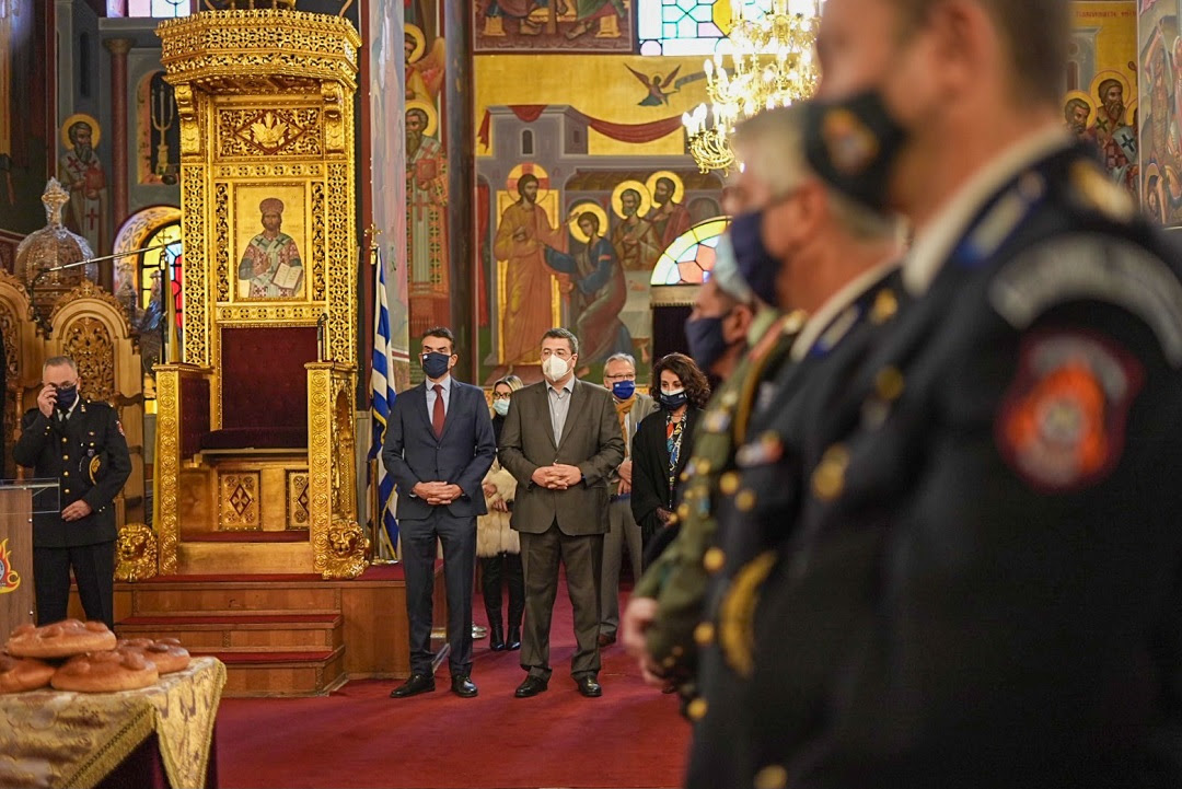 Ο Περιφερειάρχης Κεντρικής Μακεδονίας Απόστολος Τζιτζικώστας στον επίσημο εορτασμό της μνήμης των Αγίων προστατών του Πυροσβεστικού Σώματος