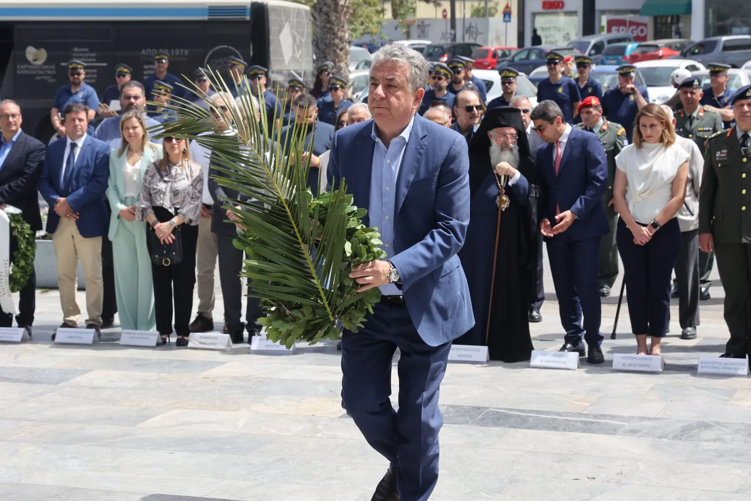 Κατάθεση στεφάνων στο Μνημείο της Μάχης Κρήτης στην εκδήλωση τιμής και μνήμης από την Π.Ε. Ηρακλείου