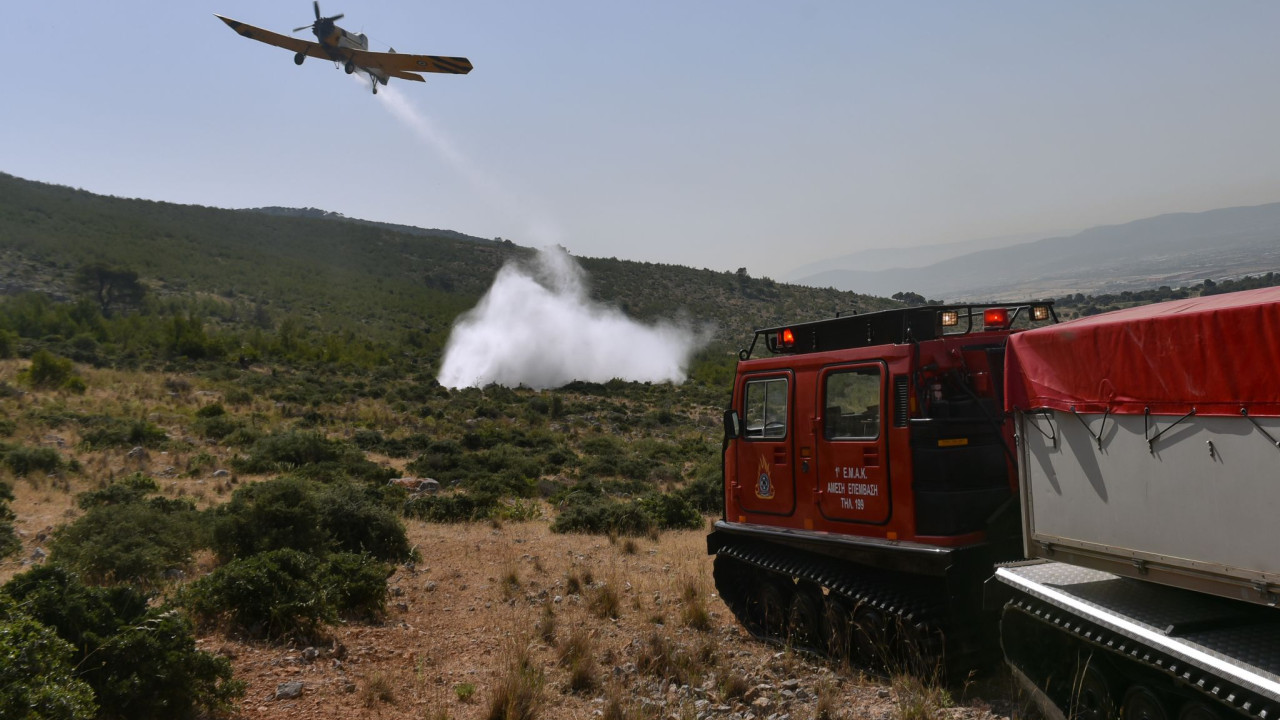 Φωτιά σε χαμηλή βλάστηση στον Προφήτη Ηλία Ηρακλείου Κρήτης