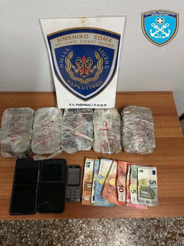 Σύλληψη αλλοδαπών στην Αττική για ναρκωτικά από στελέχη του Κεντρικού Λιμεναρχείου Ραφήνας