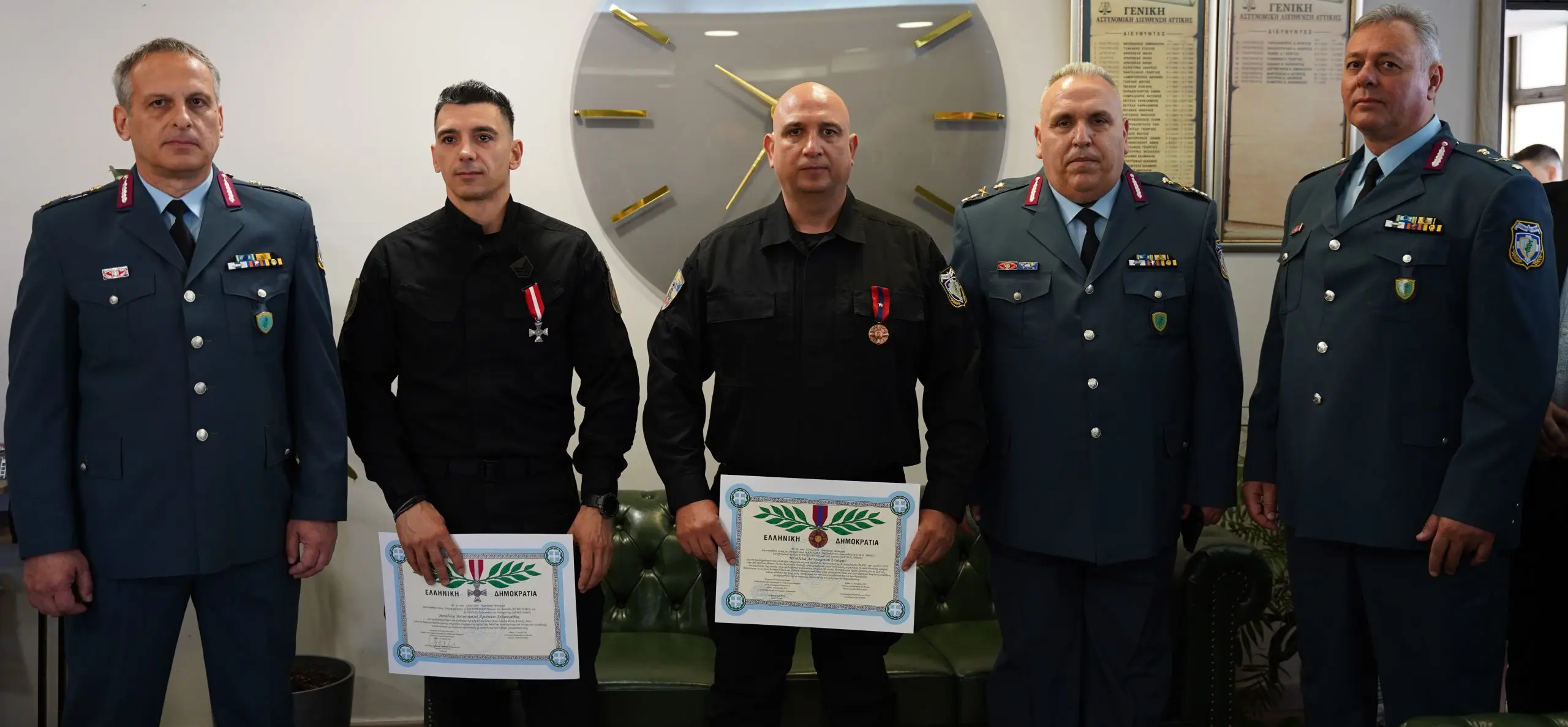 Απονομή «Αστυνομικού Αριστείου Ανδραγαθείας» για έξοχη πράξη ανδραγαθείας και «Αστυνομικού Σταυρού» για αυτοθυσία σε αστυνομικούς της Ομάδας ΔΙ.ΑΣ.