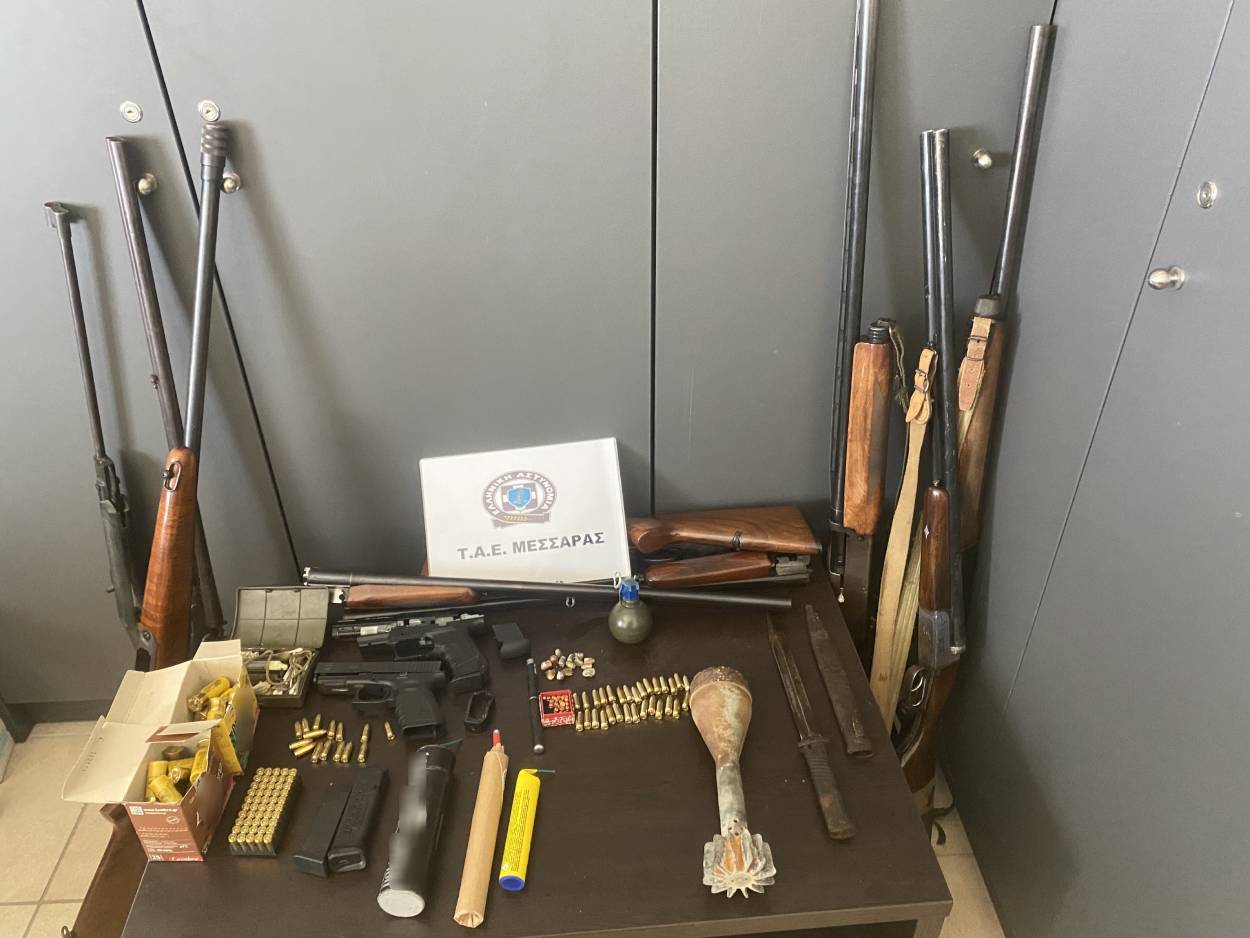 Σύλληψη 57χρονου και 28χρονου στο Δήμο Γόρτυνας, για όπλα και εκρηκτικά