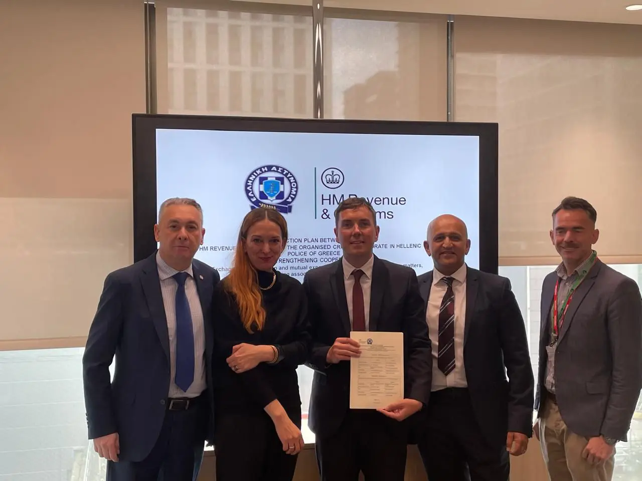 Υπογραφή Σχεδίου Δράσης μεταξύ της Ελληνικής Αστυνομίας και της Βασιλικής Υπηρεσίας Δημοσίων Εσόδων και Τελωνείων του Ηνωμένου Βασιλείου