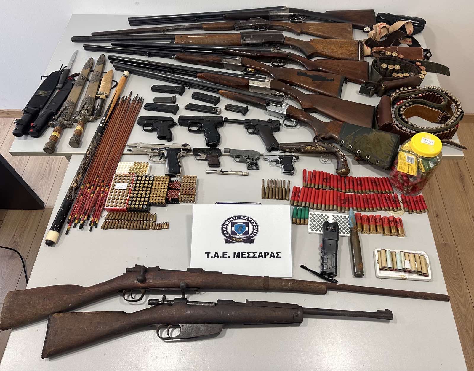 67χρονος και 29χρονος στο Δήμο Φαιστού, είχαν όπλα σε σπίτια και αποθηκευτικούς χώρους