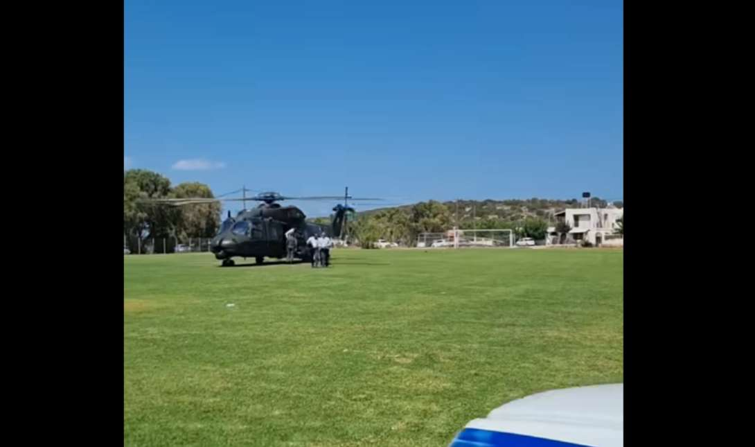 Ο Ν. Δένδιας έφτασε με ελικόπτερο στον Αγ. Νικόλαο Κρήτης – Συναντήθηκε με τον Εσθονό ομόλογό του (βίντεο)