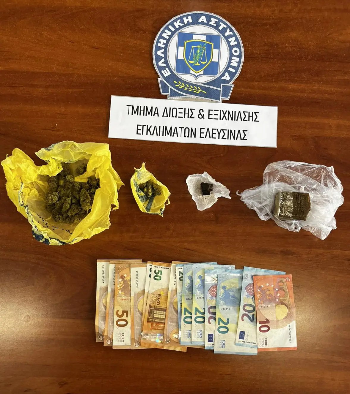 Δύο άτομα διακινούσαν κάνναβη στην περιοχή της Ελευσίνας