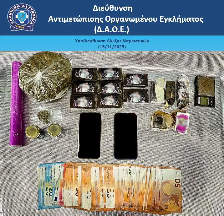Σύλληψη δύο ατόμων για κατοχή και διακίνηση ναρκωτικών ουσιών σε περιοχές της Αττικής