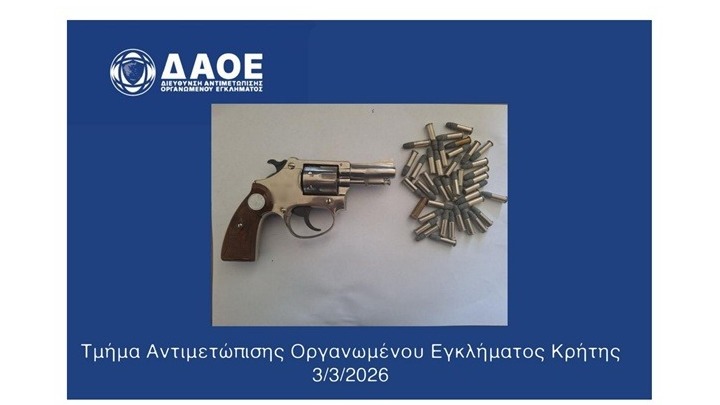 Δύο συλλήψεις στην Κρήτη για παράβαση των νομοθεσιών περί φωτοβολίδων και περί όπλων