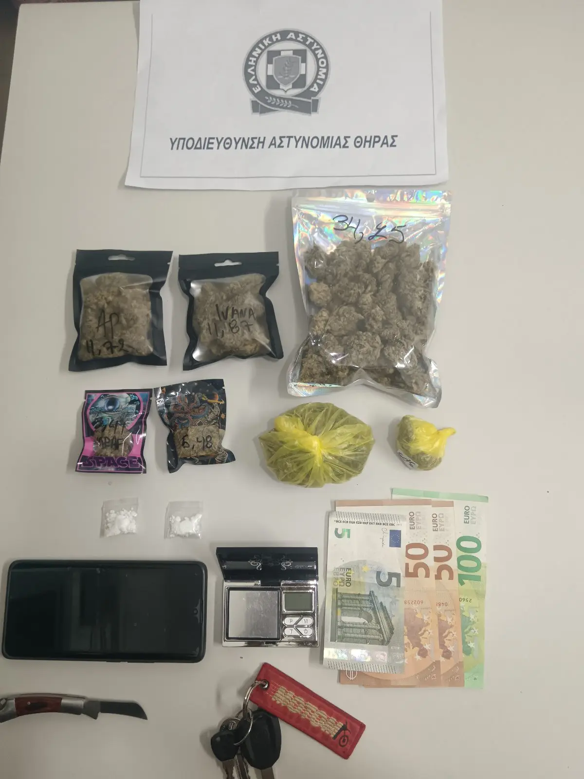 Σαντορίνη: Επ’ αυτοφώρω σύλληψη δύο ατόμων για διακίνηση ναρκωτικών – Επίθεση σε αστυνομικούς κατά τη σύλληψη