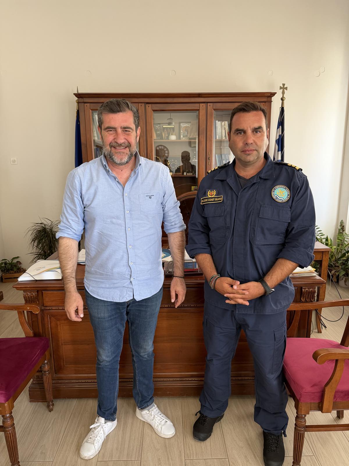 Συνάντηση Αντιπεριφερειάρχη Λασιθίου με το νέο Διοικητή του Λιμεναρχείου Σητείας