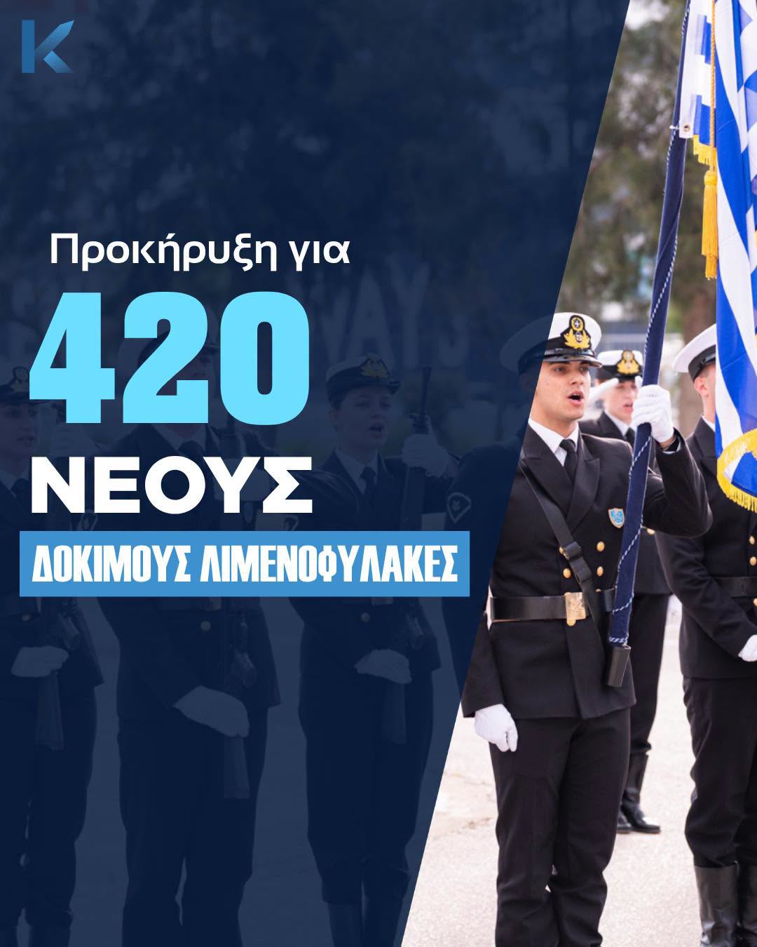 Eνίσχυση του Λιμενικού Σώματος – Ελληνική Ακτοφυλακή με 420 νέους Δόκιμους Λιμενοφύλακες